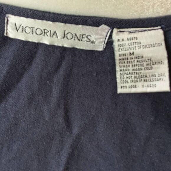 Vintage Victoria Jones Cotton Patch Button Vest Size M Blue Lined Plaid Hearts - Picture 9 of 9